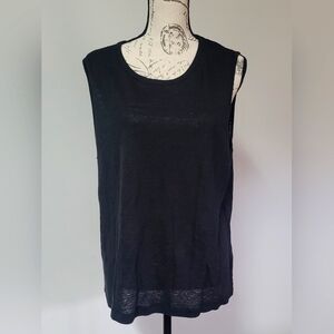 J Crew sleeveless, black linen top in XL